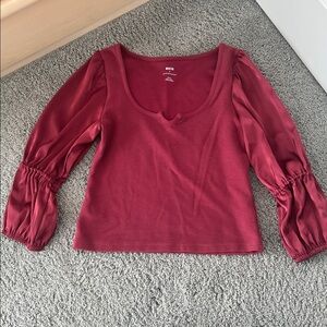 Anthropologie Maeve Burgundy Knit Top
